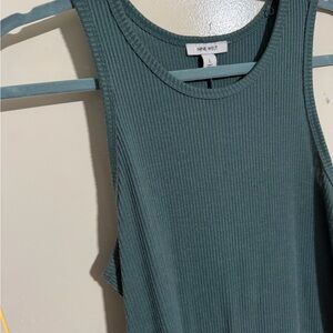 Nine West Women's Dark Green Ribbed Tank Top